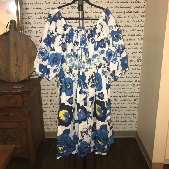 PLENTY BY TRACY REESE OFF-THE-SHOULDER PUFF-SLEEVE SMOCKED DRESS - Picture 3 of 13
